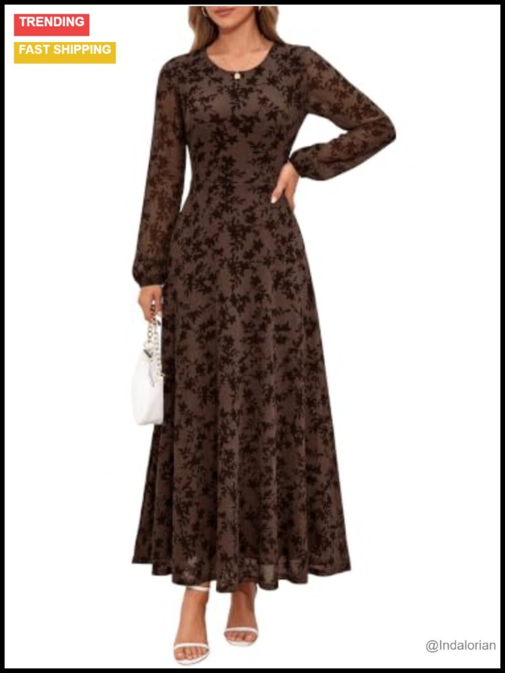 BTFBM Women's Long Sleeve Floral Maxi Dress Semi Formal Wedding Guest